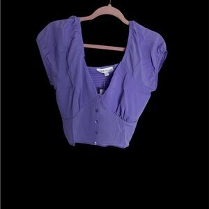 Pink Rose Lavender Button-Down Blouse